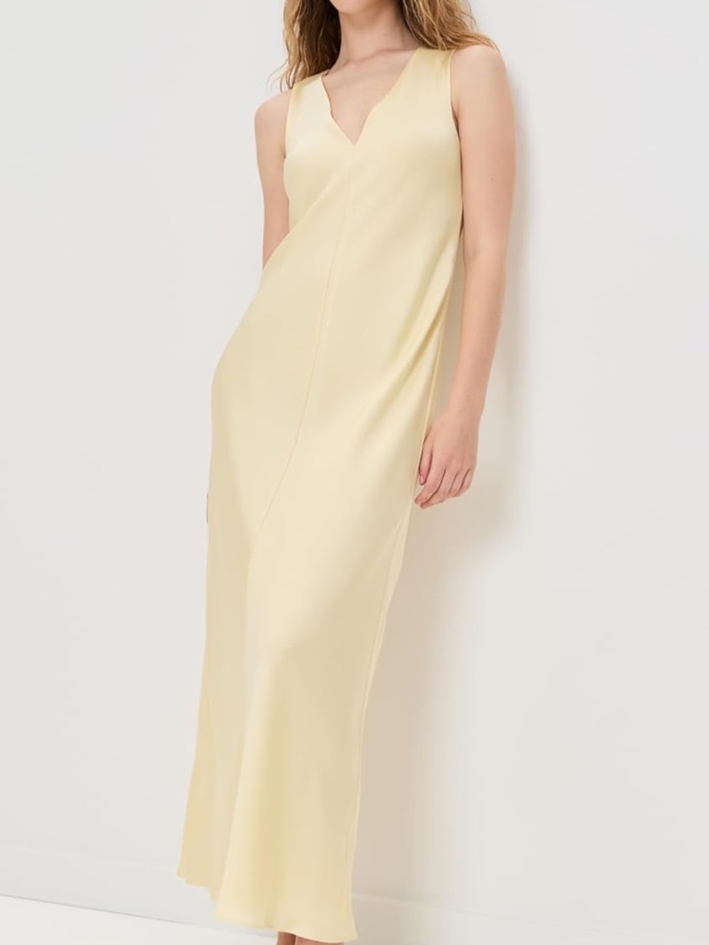 Favorite Daughter Pale Yellow V-Neck Maxi Slip Dress